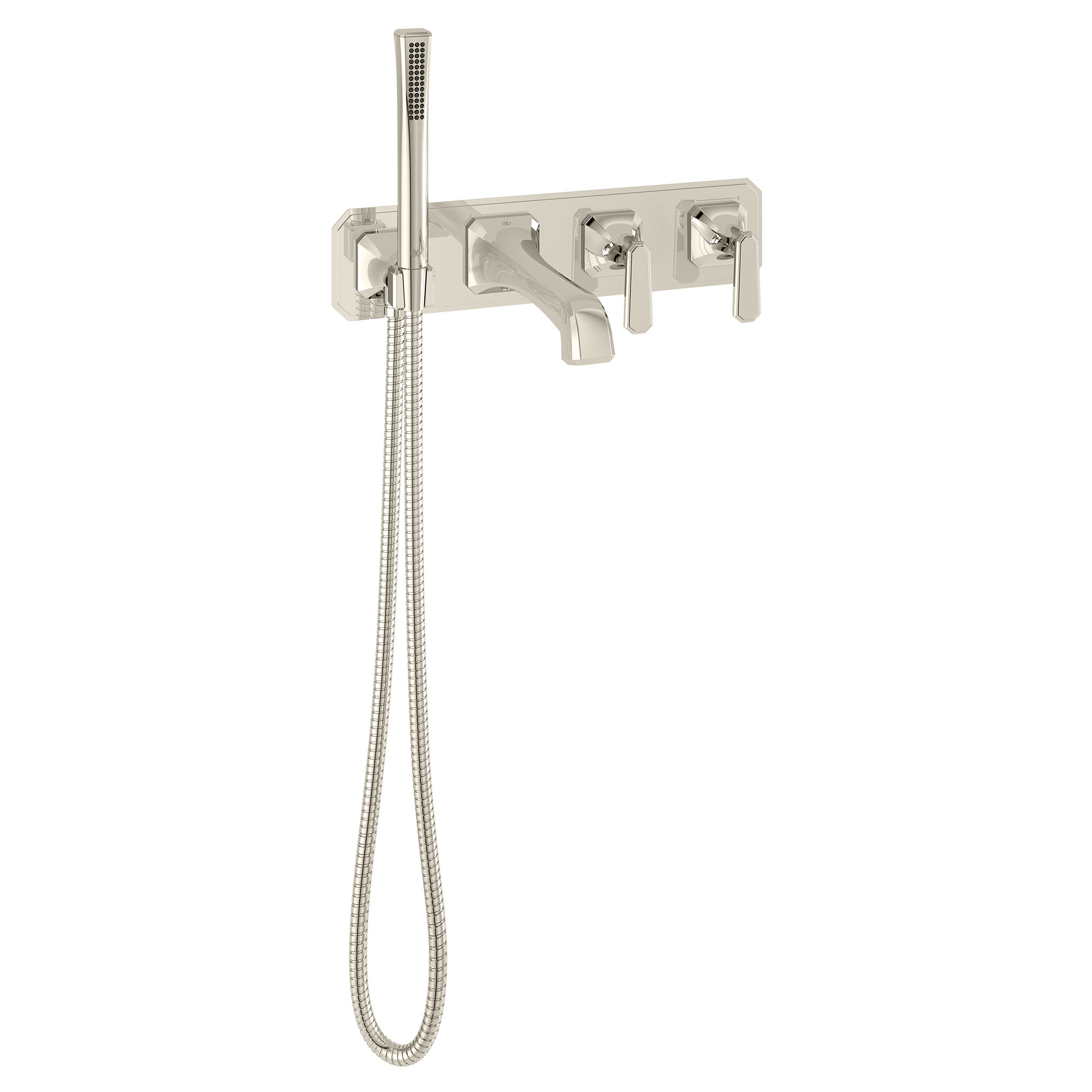 Wall-Mount Tub Filler With Lever Handles